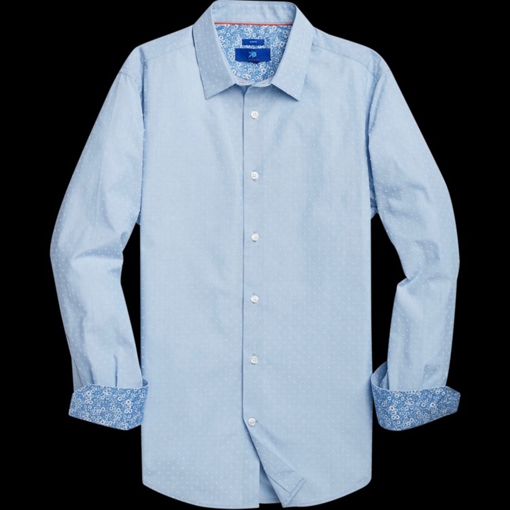 Egara Light Blue Dot Sport Shirt🦈